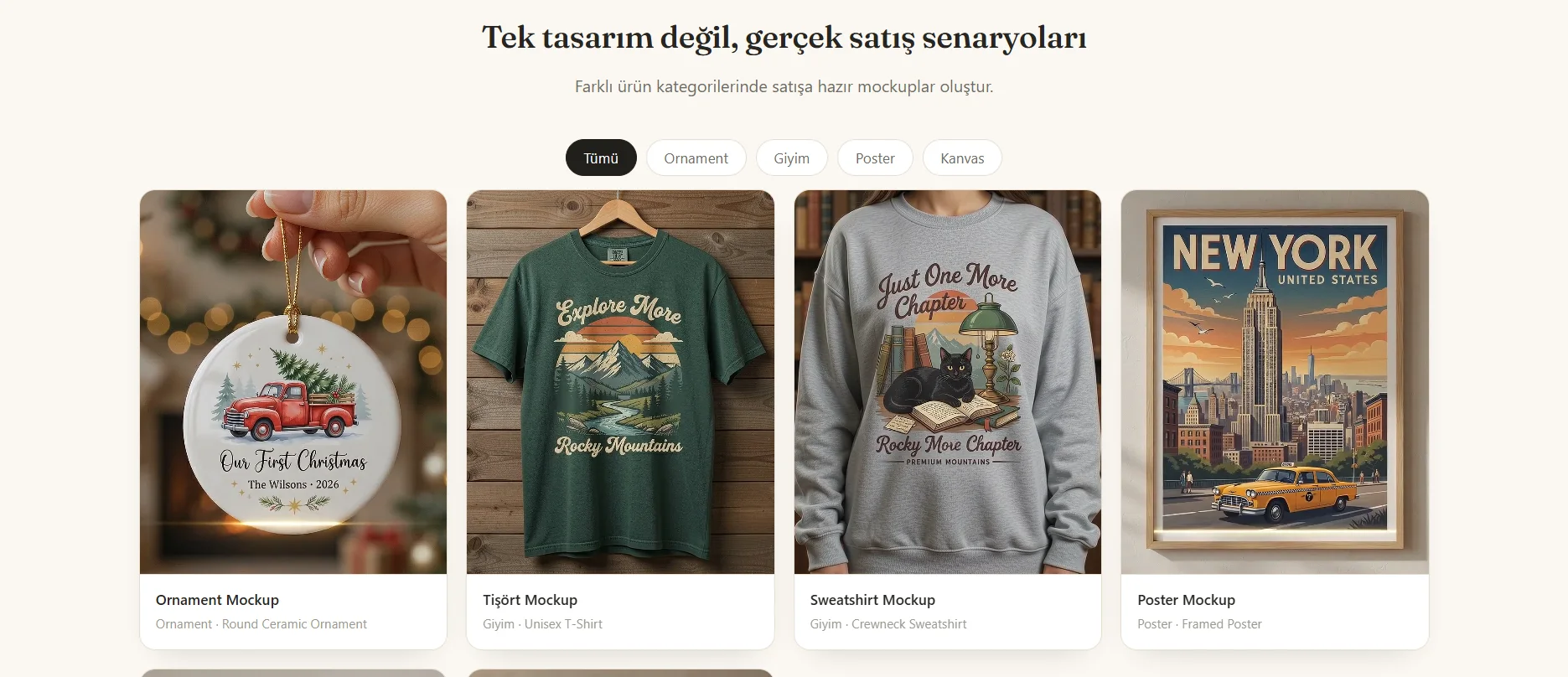 Ürün türü örnekleri