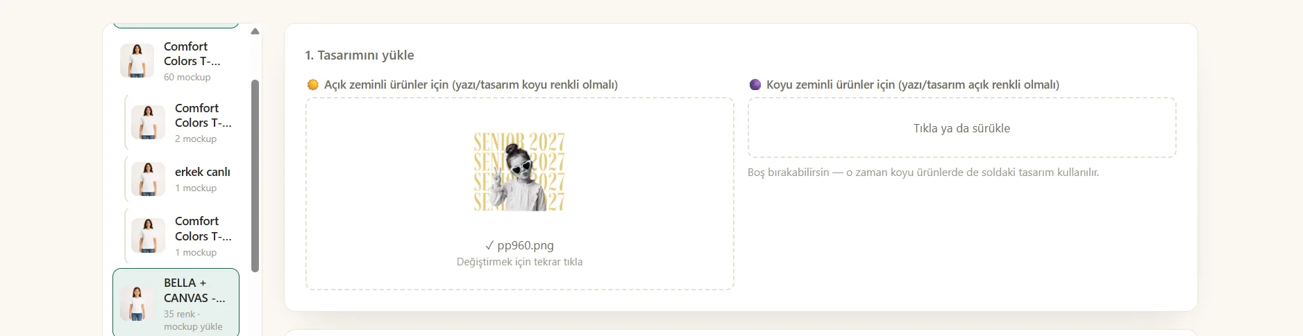 Açık ve koyu tasarım dosyaları